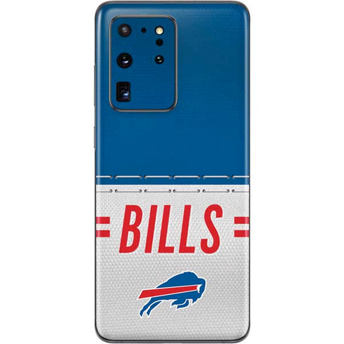 NFL Buffalo Bills White Striped Galaxy S20 Ultra 5G Skin